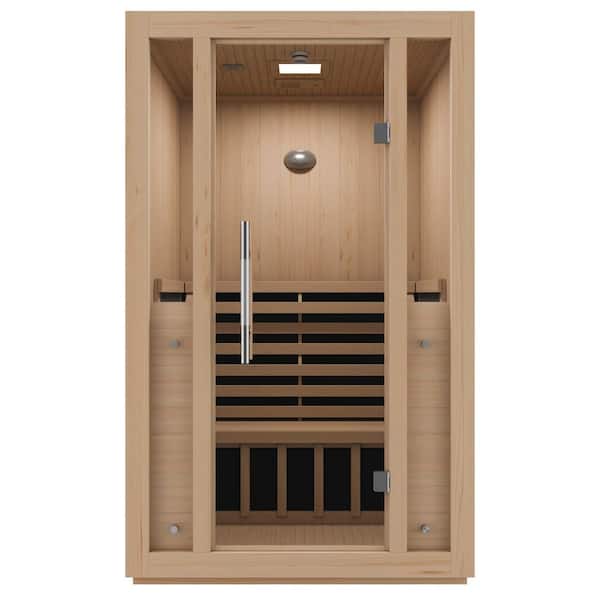 S12HD Series 3-Person Indoor Hemlock Wooden Infrared Sauna with Carbon FAR, LED Touch and Control Panel