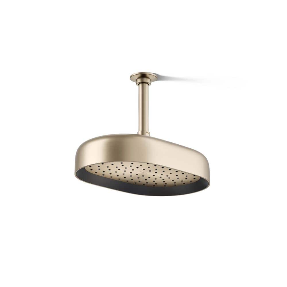 Statement Oblong 1-Spray Patterns 2.5 GPM 12 in. Ceiling Mount Rainhead Fixed Shower Head in Vibrant Brushed Bronze price history on PriceWatchPro