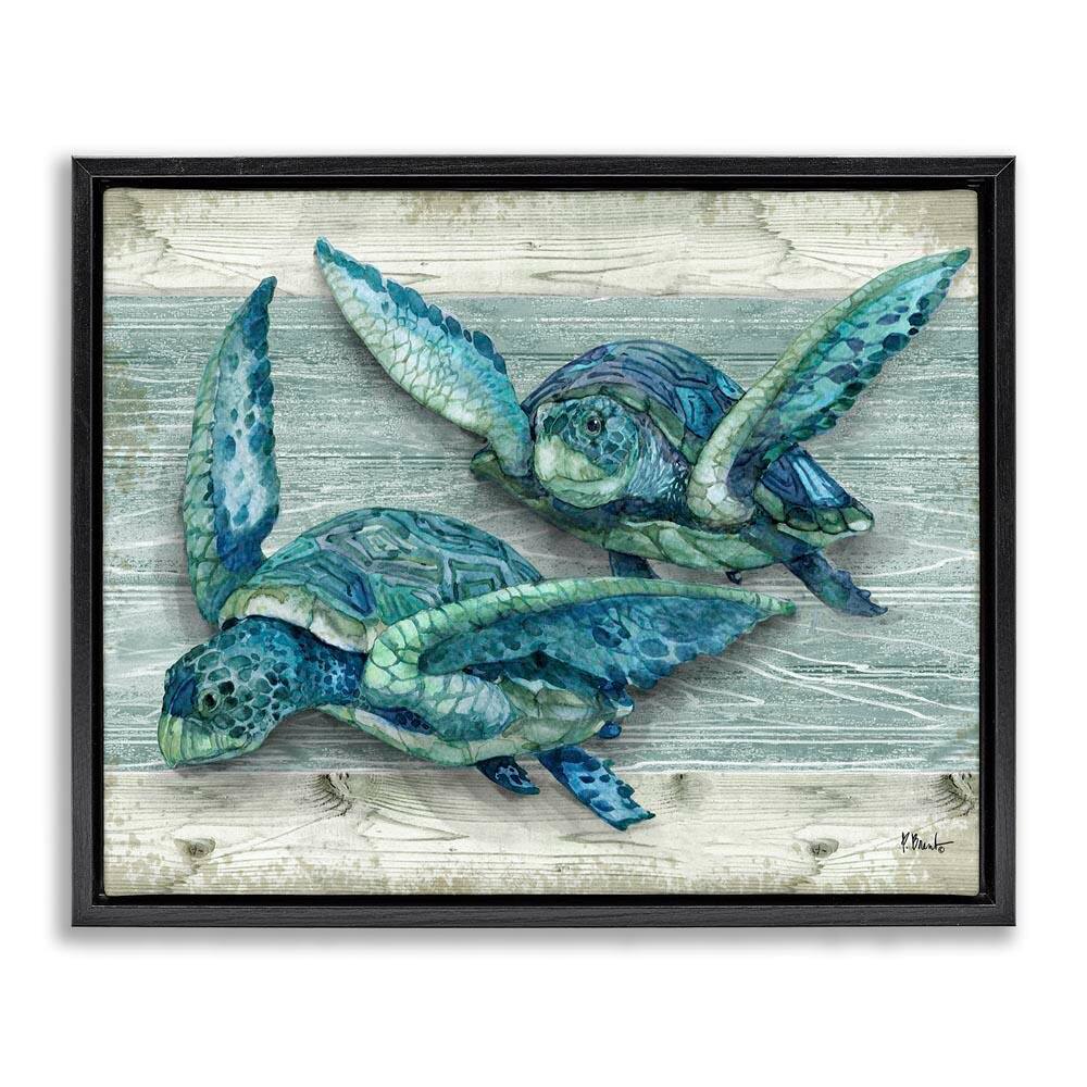 Northpoint Sea Turtles Sealife by Paul Brent Black Floater Frame Graphic Art Print Animal 31 in. x 25 in. price history on PriceWatchPro