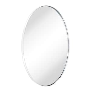 Javell 24 in. W x 36 in. H Large Oval Stainless Steel Framed Wall Mounted Bathroom Vanity Mirror in Chrome