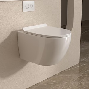 Glossy White Elongated Wall Hung Toilet Bowl