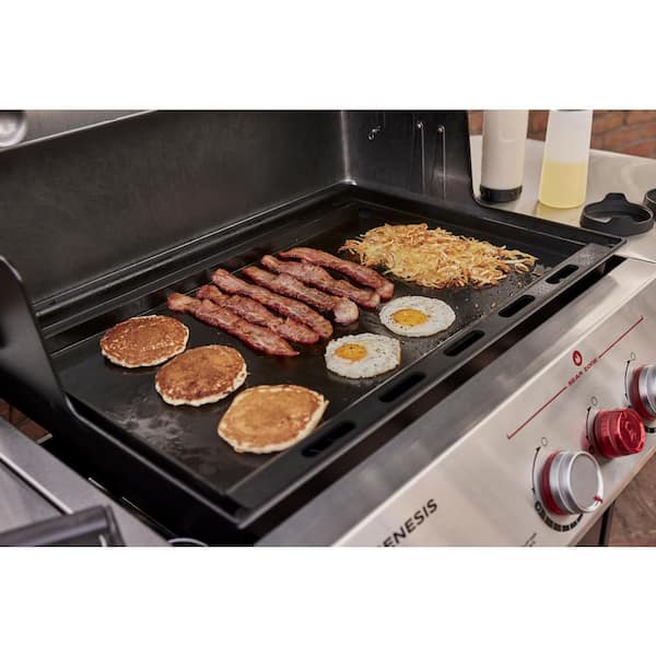 Genesis S-335 3-Burner Propane Gas Grill in Stainless Steel with Full Size Griddle Insert