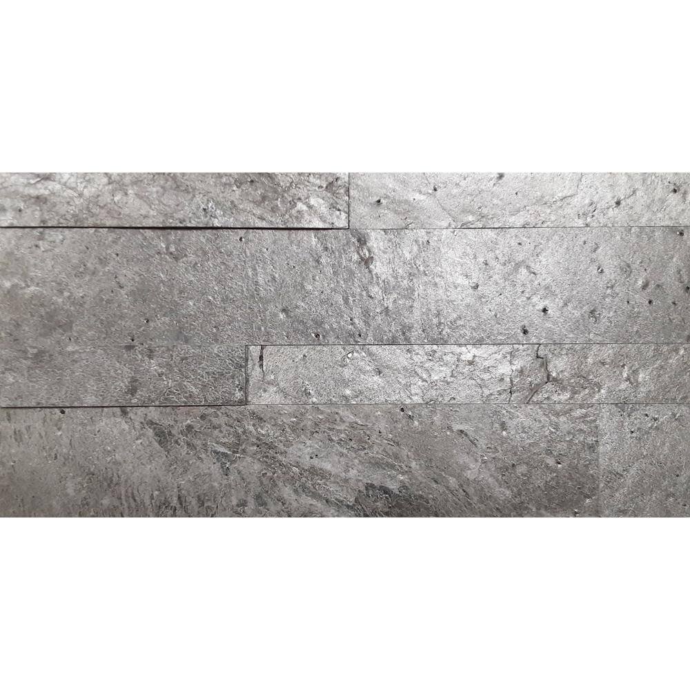 Oyster Gray 6" x 24" Peel and Stick Stone Tile