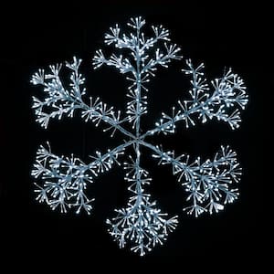 48 in. Pure White Holidynamics Christmas LED Sparkler Snowflake 960-Light Count