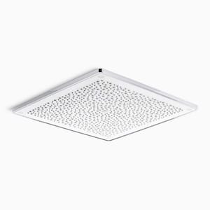 Real Rain 1-Spray Patterns 1.75 GPM 19 in. Ceiling Mount Fixed Shower Head in White