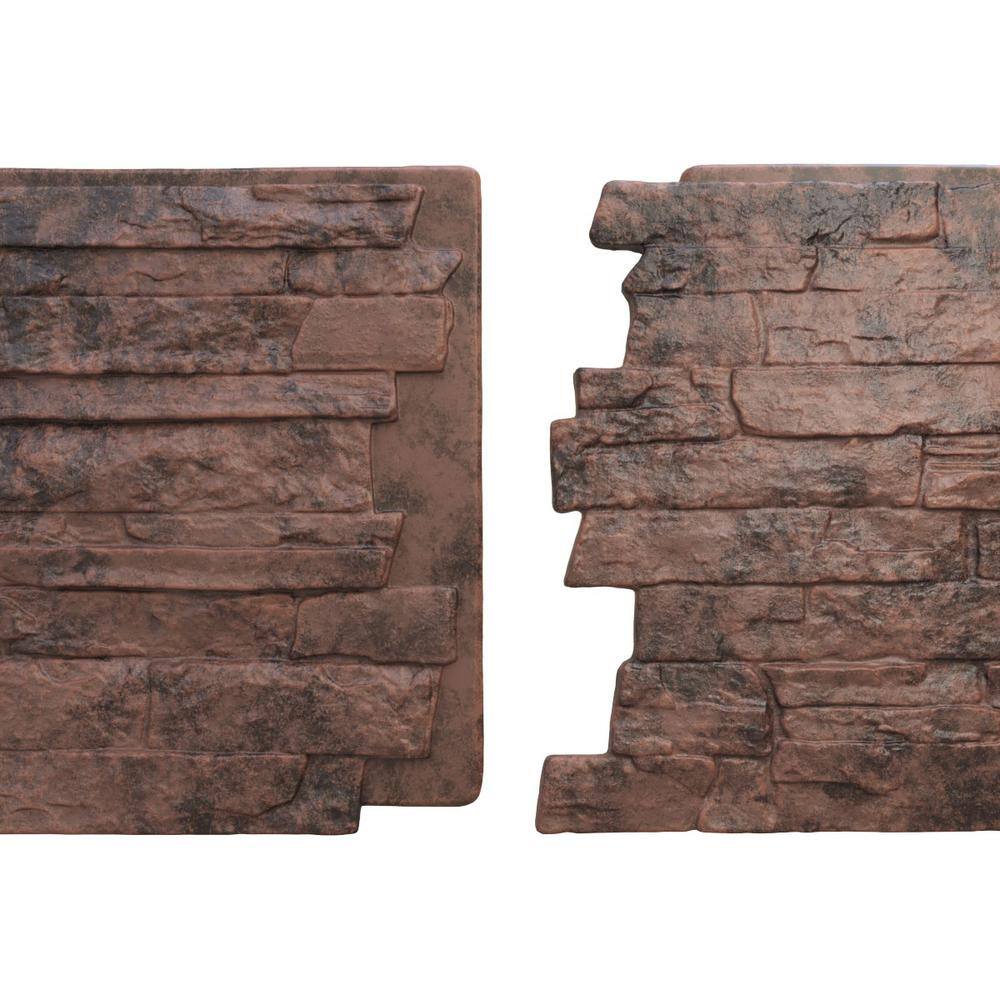 Canyon Brown Faux Stone Wall Paneling 48" x 24"
