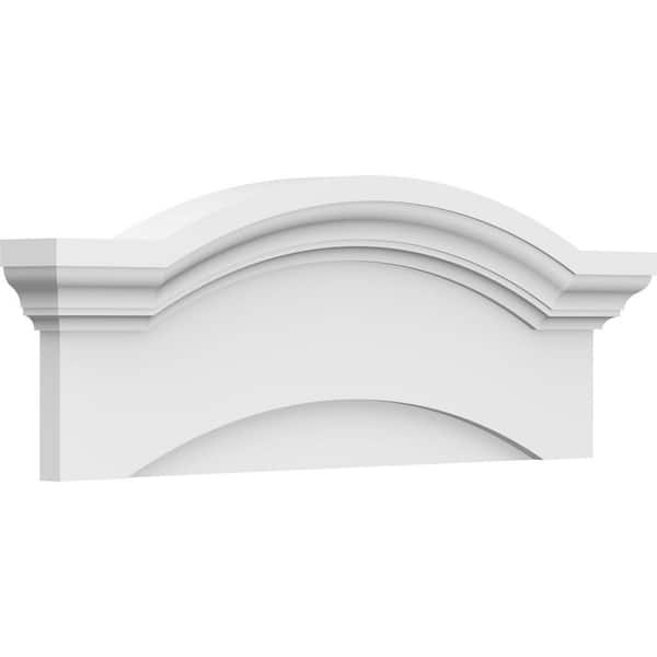 Ekena Millwork 28-in W x 10-1/2-in H x 2-3/4-in P Eyebrow Signature Urethane Pediment, Primed Tan