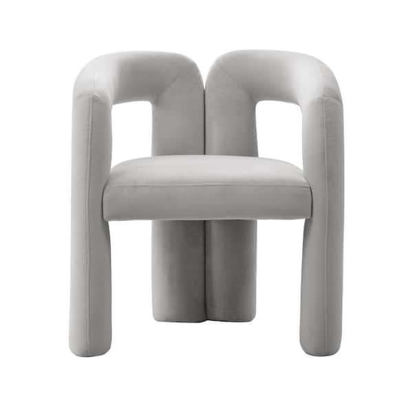 MR MODREST Mulgrew Modern Light Grey Velvet Dining Chair