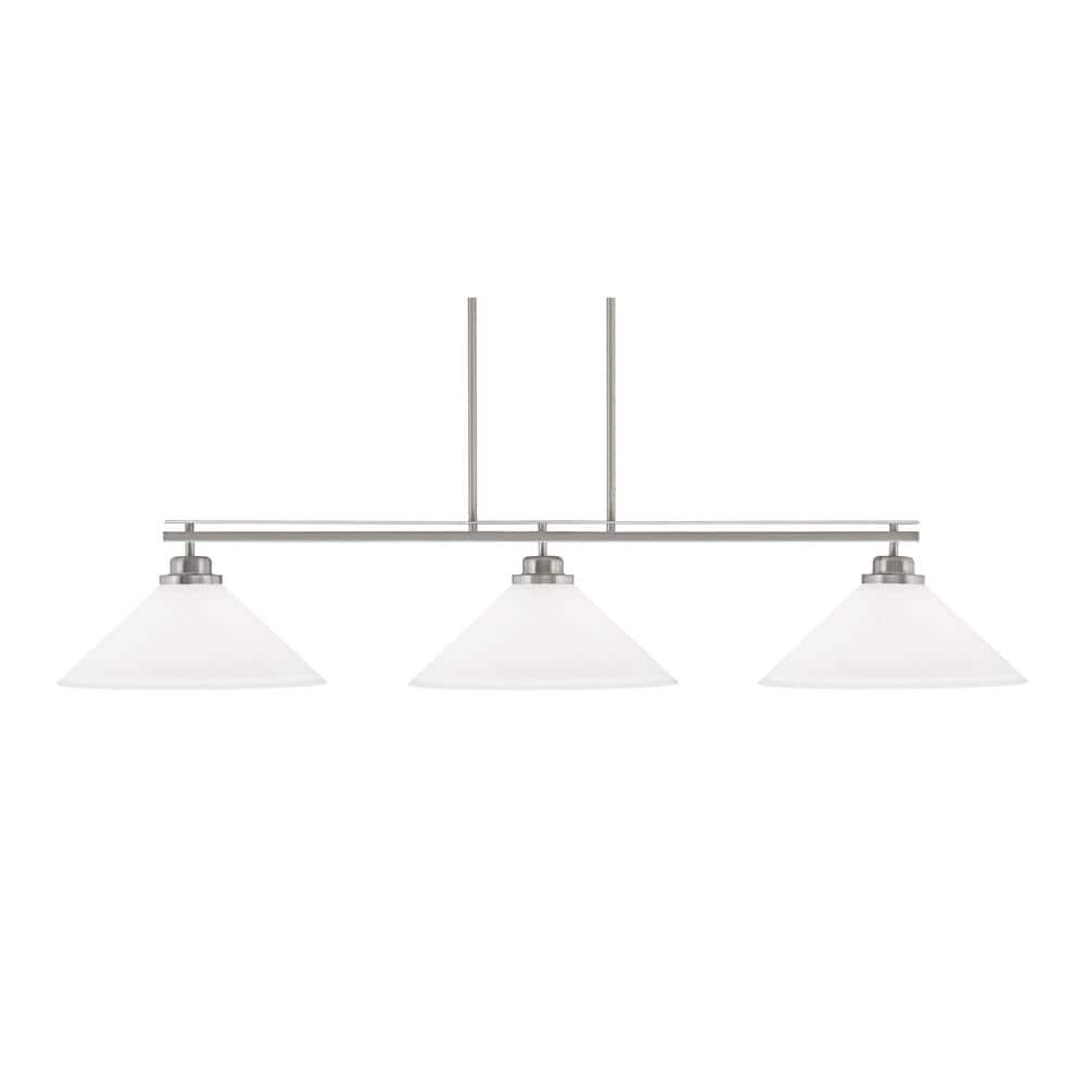 Monroe 3-Light Billiard Light, Round Fitter, Brushed Nickel Finish, 16 in. 