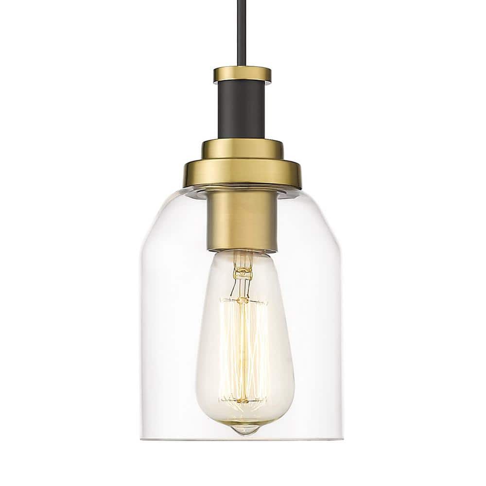 1-Light Black and Gold Finish Cylinder Pendant Light price history on PriceWatchPro