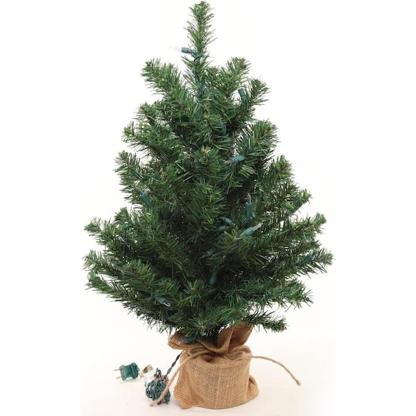 Larksilk 2 ft. Artificial Northern Spruce Pine Tree in Burlap Base Holiday and Christmas Decor, Floral Home by Artificial Flowers