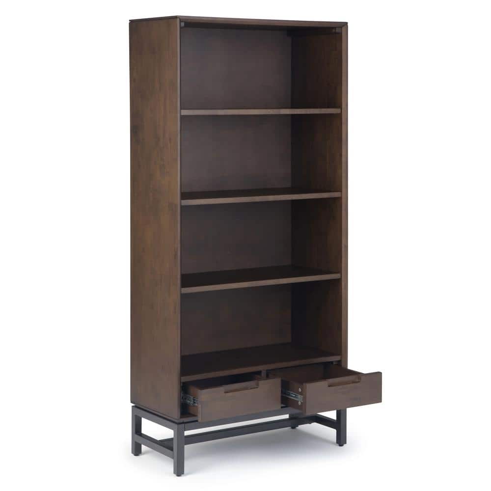 Banting Mid-Century Modern Walnut Brown Bookcase with Adjustable Shelves