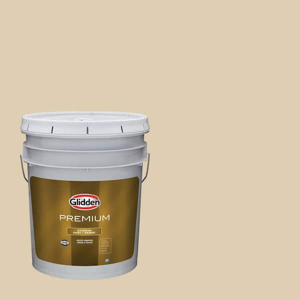 Glidden Premium 5 gal. PPG1098-3 Sand Fossil Semi-Gloss Exterior Latex Paint