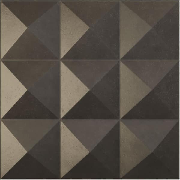 Ekena Millwork 11-7/8"W x 11-7/8"H Benson EnduraWall Decorative 3D Wall Panel, Weathered Steel (Covers 0.98 Sq.Ft.)
