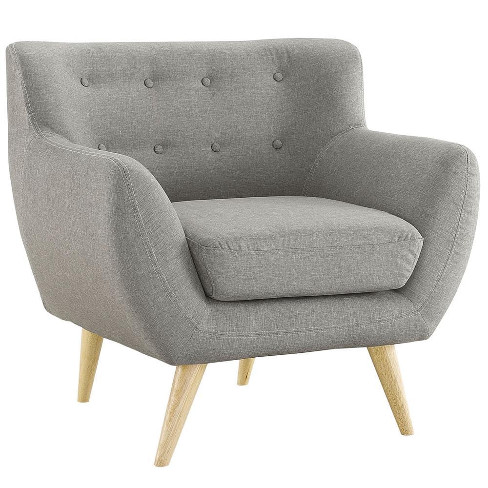 Mid-Century Modern Remark Light Gray Wood Armchair