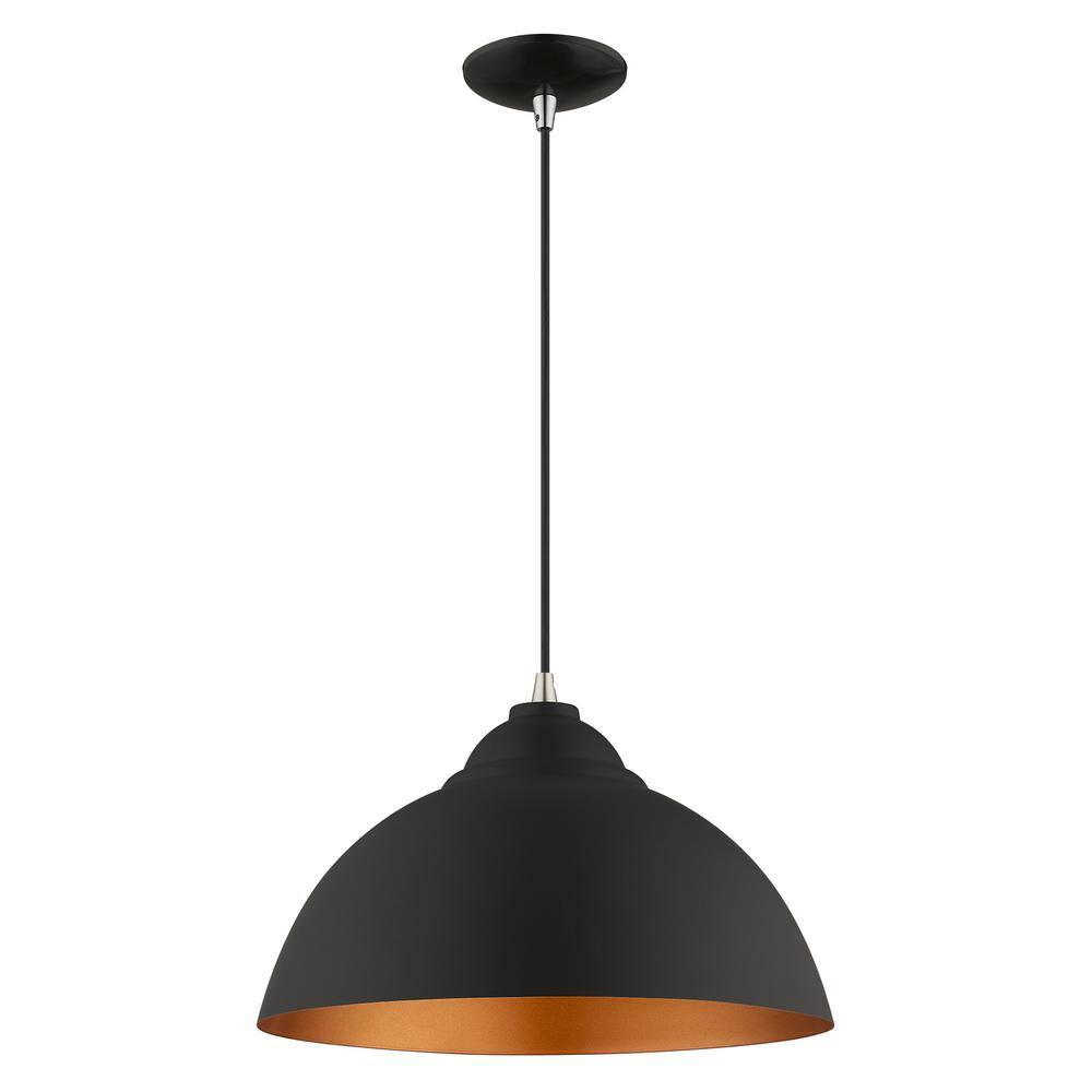 Mini Industrial Chic Black and Gold Pendant Light