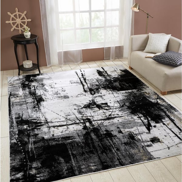 Solstice Multi-Colored 6 ft. Square Abstract Area Rug
