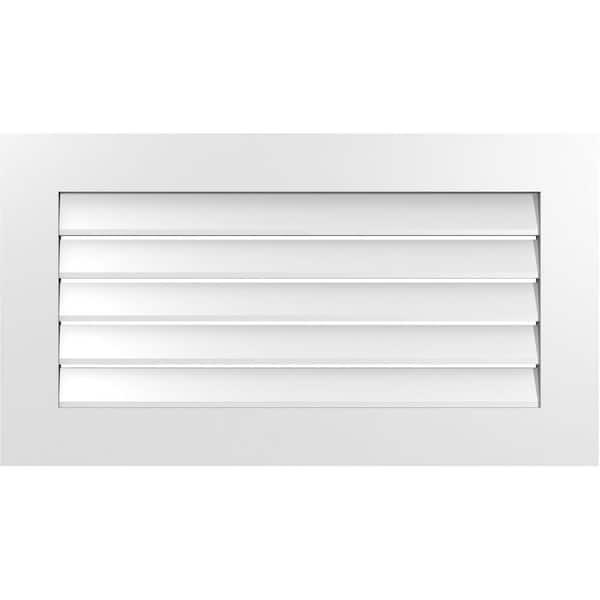Ekena Millwork 36" x 20" Vertical Surface Mount PVC Gable Vent: Functional with Standard Frame