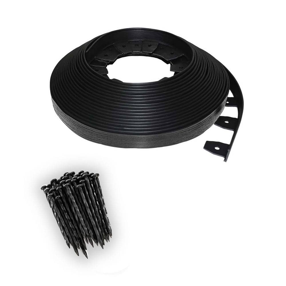 90 ft. L x 2.4 W x 1.7 in. H Black Heavy Duty Plastic No-Dig Landscape Edging Kit -  ProFlex, 3105E-90WMC