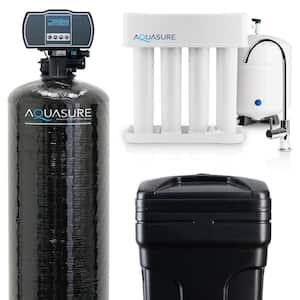 64,000 Grains Whole House Water Softener/Reverse Osmosis Drinking Water Filter Bundle