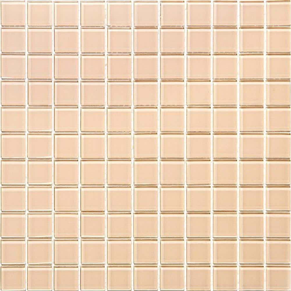 Apollo Tile Light Gray 4 in. x 5 in. Polished Glass Mosaic Tile Sample ...