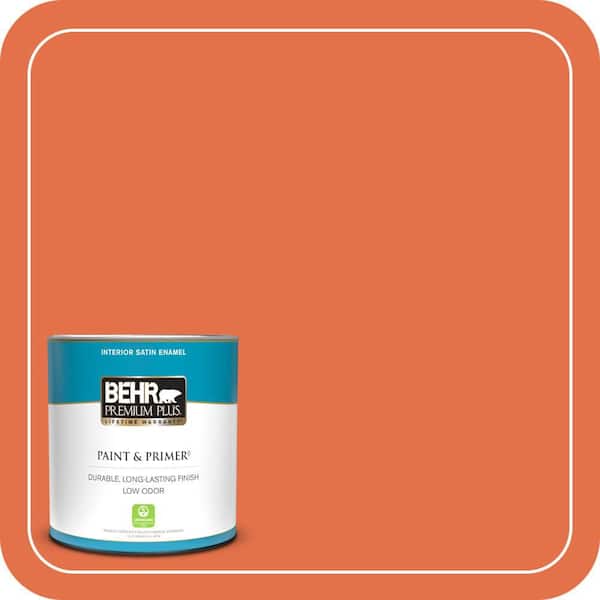 BEHR PREMIUM PLUS 1 qt. Home Decorators Collection #HDC-SM16-03 Mai Tai Satin Enamel Low Odor Interior Paint & Primer