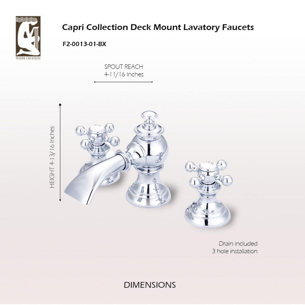 Elegant Classic Chrome Widespread Bathroom Faucet with Pop-Up Drain