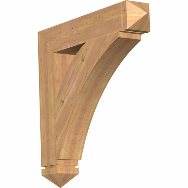 Ekena Millwork 5.5 in. x 34 in. x 34 in. Western Red Cedar Thorton Arts and Crafts Smooth Bracket