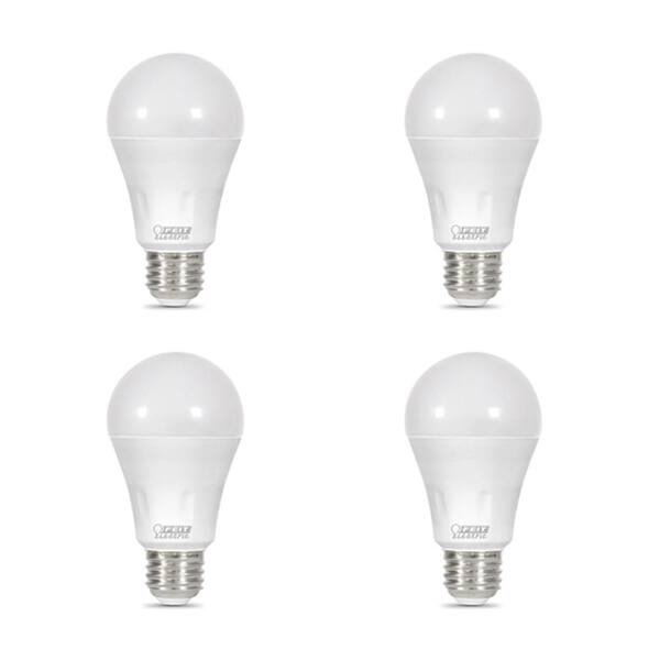 Feit Electric 40-Watt Equivalent A19 Non-Dimmable Blue Laser and Bright White Dual Mode LED Light Bulb (4-Pack)