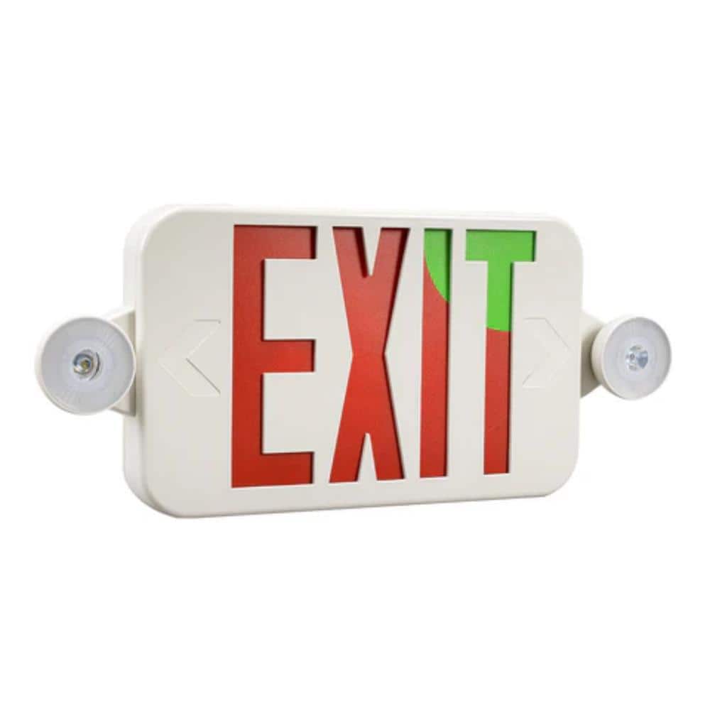 2-Watt White Integrated LED Exit and Safety Sign with Switchable Color Lens