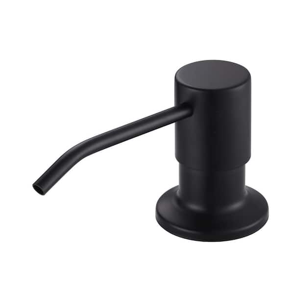 Kitchen Sink Mount Lotion Dispenser Top refill Stainless Steel Soap Dispenser with 17.6 oz. Capacity in Matte Black