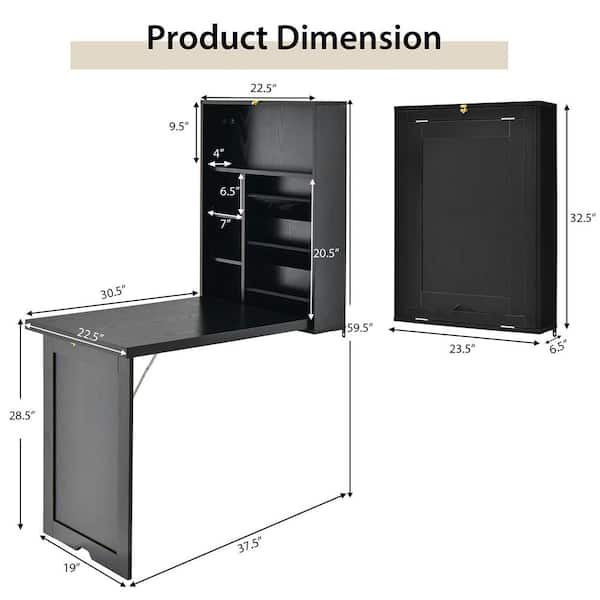 Gymax wall mounted deals desk