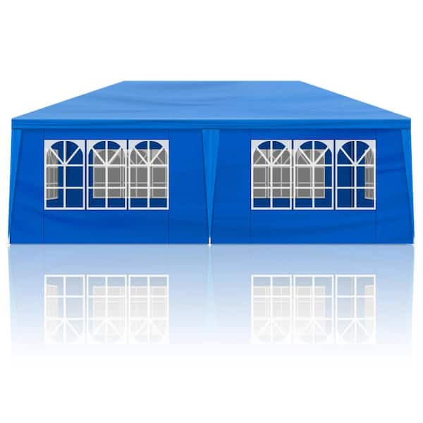 20 ft. x 10 ft. Blue Outdoor Party Tent with 6 Sidewalls