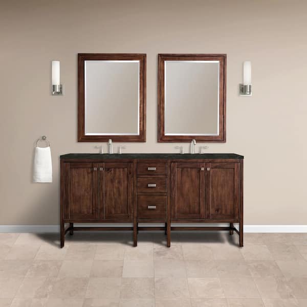 Addison 72.0 in. Double Bath Vanity in Mid-Century Acacia with Phantome Engineered Composite Top