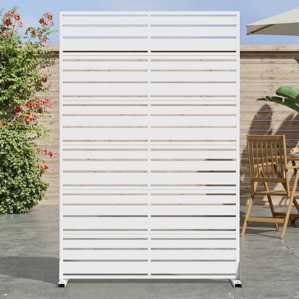 47 in. W x 72 in. H Black Galvanized Metal Louvered Outdoor Patio Divider Screen (1-Pack) price history on PriceWatchPro