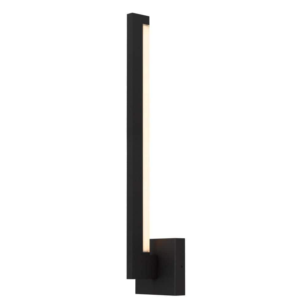 24 in. Black LED Wall Sconce, 1 Light 15W 3 Color Dimmable with Frosted Acrylic Diffuser for Stairway Entryway price history on PriceWatchPro