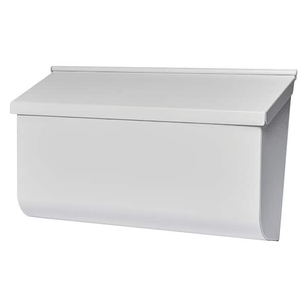 Gibraltar Mailboxes Woodlands Medium Horizontal Steel Wall Mount Mailbox White L4009ww0 The Home Depot - Modern White Wall Mounted Mailbox
