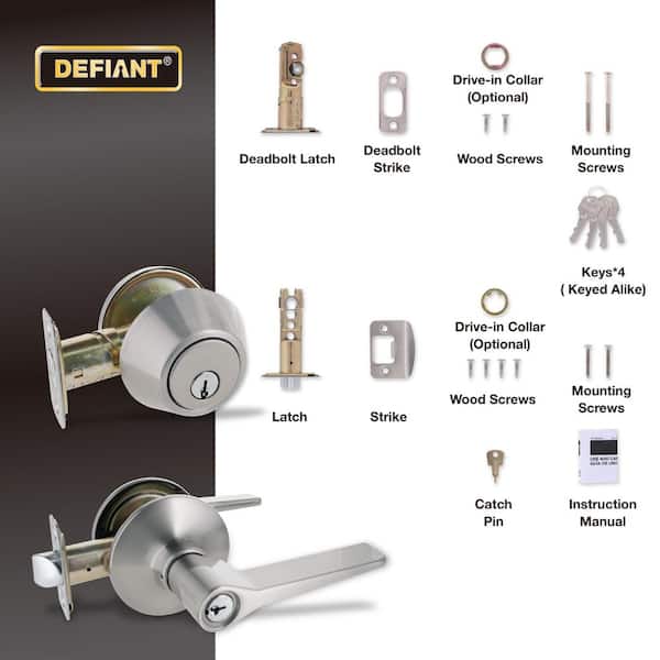 Defiant Freedom Satin Nickel Project Pack Single Cylinder Keyed