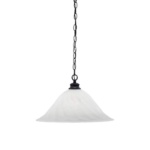 Peabody 60-Watt 1-Light Matte Black Shaded Mini Pendant Light with Glass Shade Pendant Lights