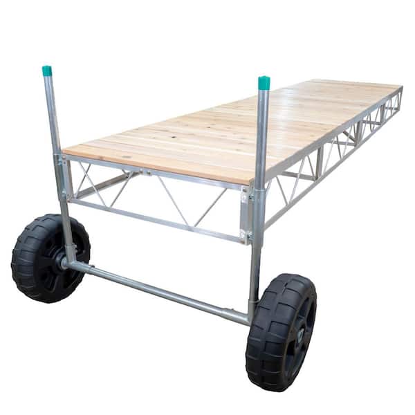 24 ft. Straight Rolling Pipe Dock Cedar