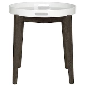Ben White/Brown Side Table
