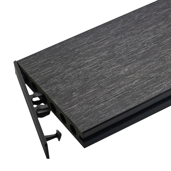 NewTechWood UltraShield 16 ft. Hawaiian Charcoal Angle End Cap for Composite Decking Boards (10 Per Bag)
