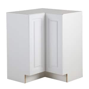Benton Assembled 27.6 in. x 27.6 in. x 34.5 in. Lazy Susan Corner Base Cabinet in White