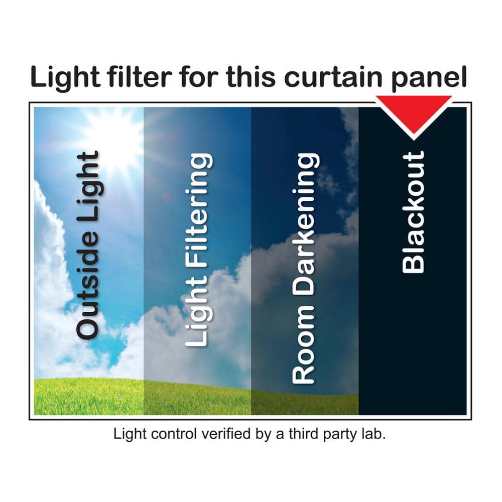 Almond Milk Solid Polyester 42 in. W x 84 in. L Grommet Blackout Curtain Panel