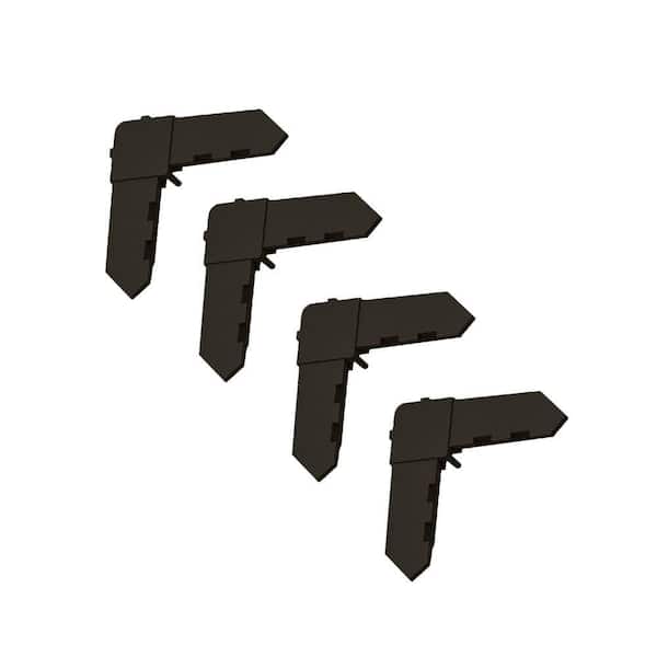 5/16in x 2 in. x 2" Plastic Window Screen Frame Corner 4 pack-Black