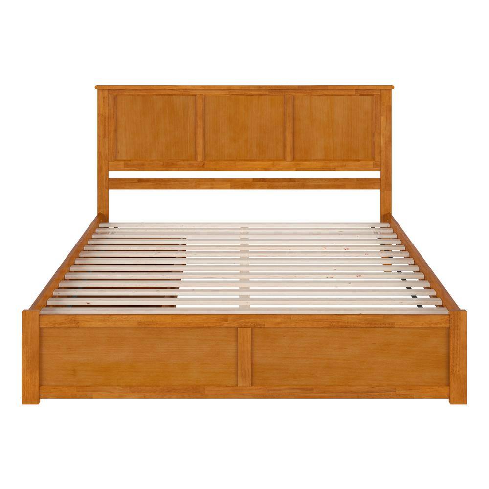 Madison King Light Toffee Wood Platform Bed with Storage Drawers