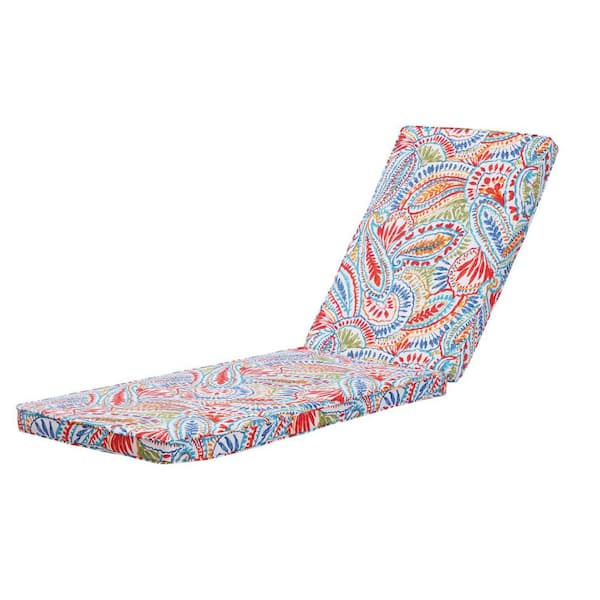 Tidoin 74.41 in. W x 22.05 in. D x 2.76 in. H CushionGuard Deep Seating Outdoor Chaise Lounge Cushion in Multi-Colored