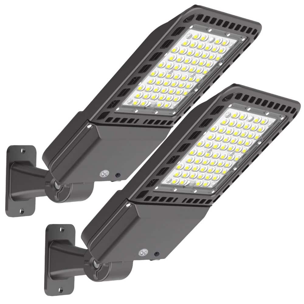 2-PACK 1000-Watt Equivalent 28000 Lumens Integrated LED Bronze Parking Lot Area Flood Light Arm Mount 5000k Dusk to Dawn price history on PriceWatchPro