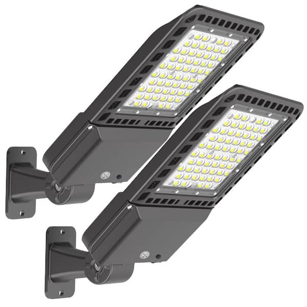 2-Pack 28000 Lumens LED Street Flood Lights Integrated LED Bronze Dusk to Dawn Commercial Parking Lot Area Light, 5000K