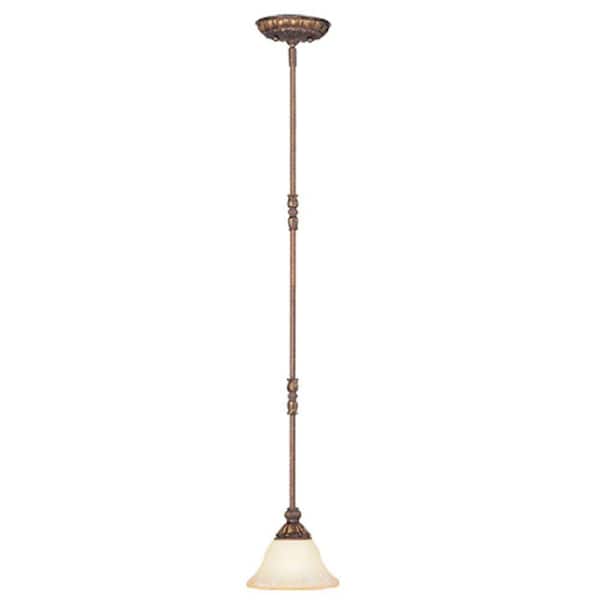 Sovereign 1 Light Crackled Greek Bronze with Aged Gold Accents Mini Pendant